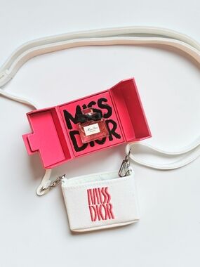 Dior Miss Dior Pink Box with White Embroidered Pouch